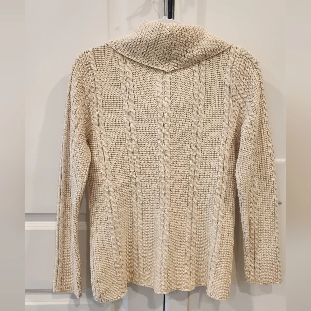 JEANNE PIERRE Cream Cowl Neck Sweater - Picture 4 of 4